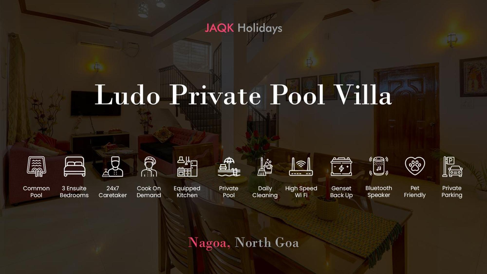 Ludo Private Pool Villa, Wifi-Caretaker-Parking, North Goa Baga Exterior foto
